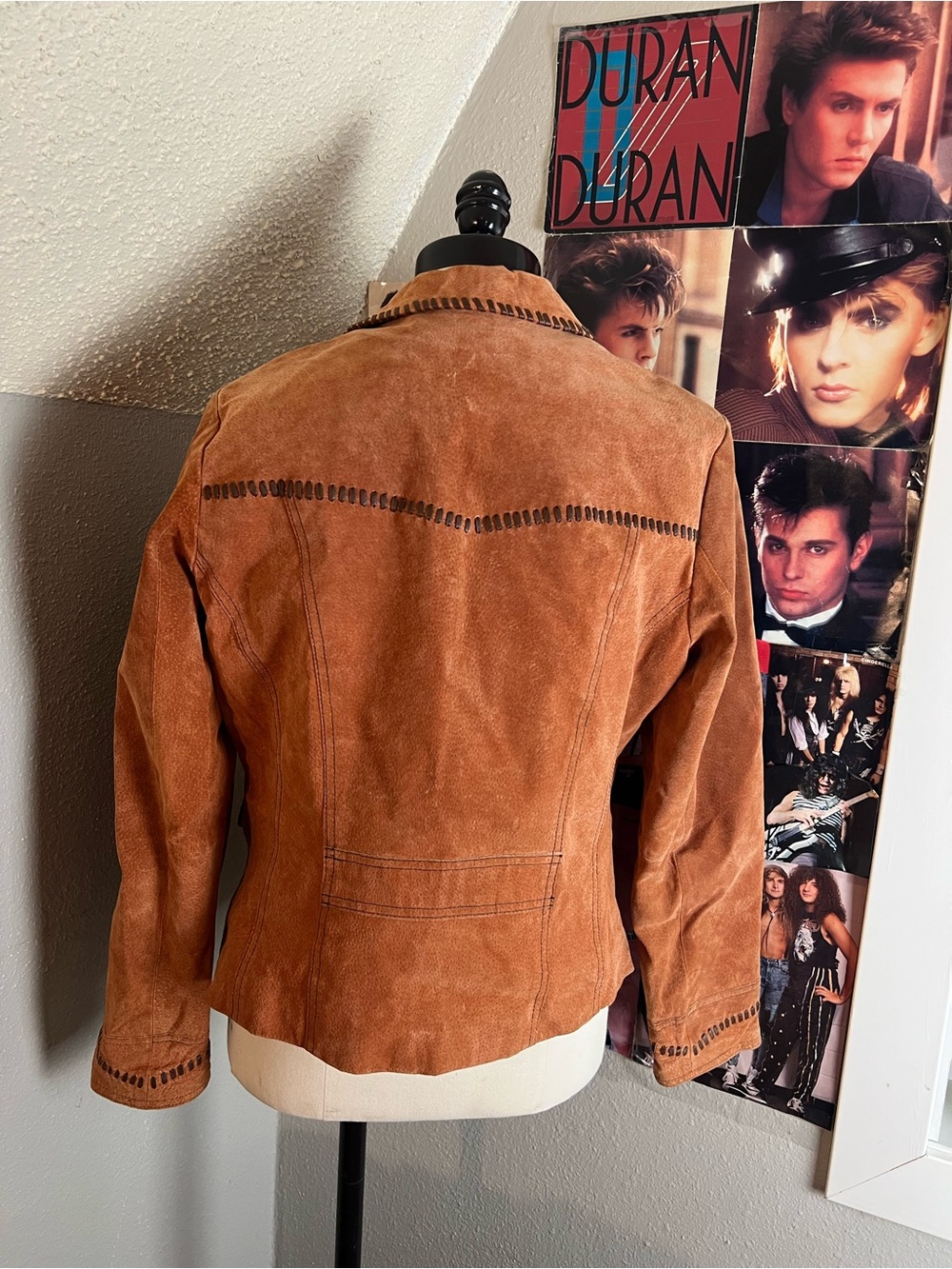 Wilsons Leather Suede Fringe Blazer in Cognac - Picture 2 of 3